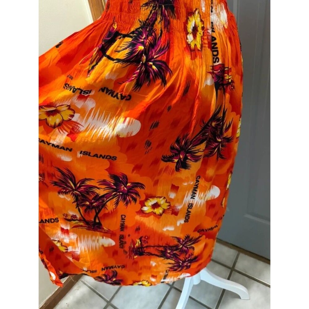 Orange tropical dress Cayman Islands - Picture 9 of 12